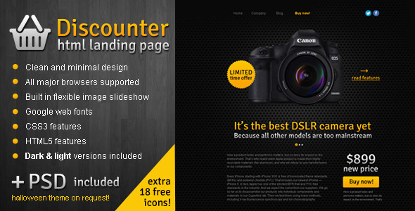 Discounter - Product Promo Landing Page - Shopping Retail