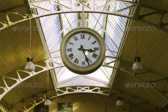 Hanging public clocks - Stock Photo - Images