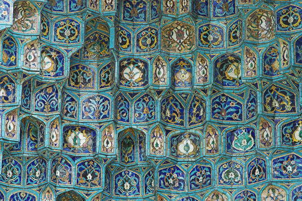 Fragment of a tiled wall - Stock Photo - Images