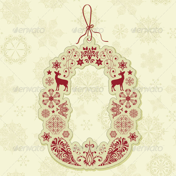 GraphicRiver Vector Christmas Tag on Seamless Pattern 3271246 GraphicRiver Vector Christmas Tag on Seamless Pattern 3271246