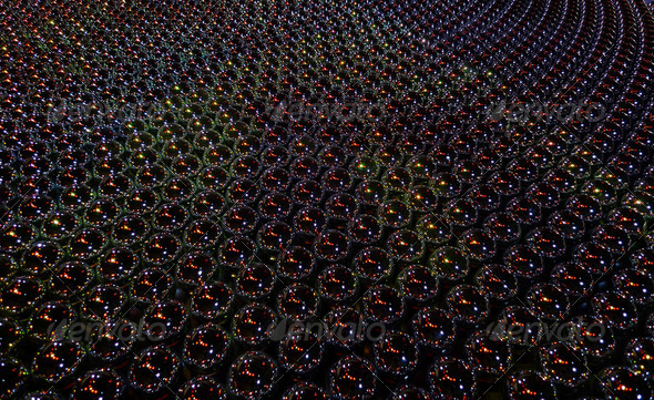 Dark reflective spheres glittery background - Stock Photo - Images