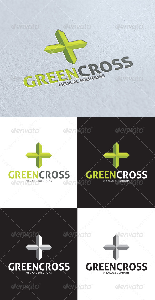 GraphicRiver Green Cross Logo 3275628 GraphicRiver Green Cross Logo 3275628