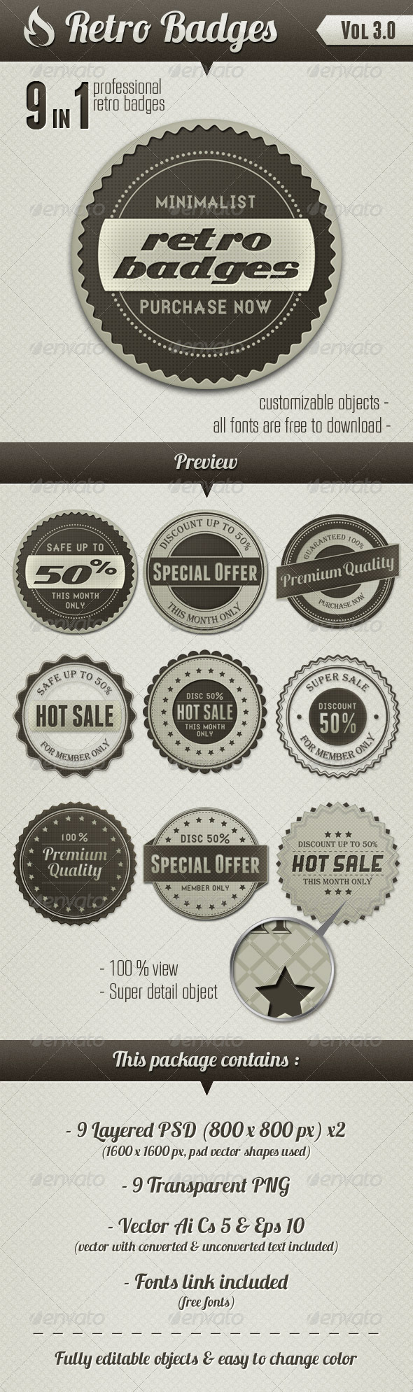 GraphicRiver Retro Badges vol 3 3280238 GraphicRiver Retro Badges vol 3 3280238