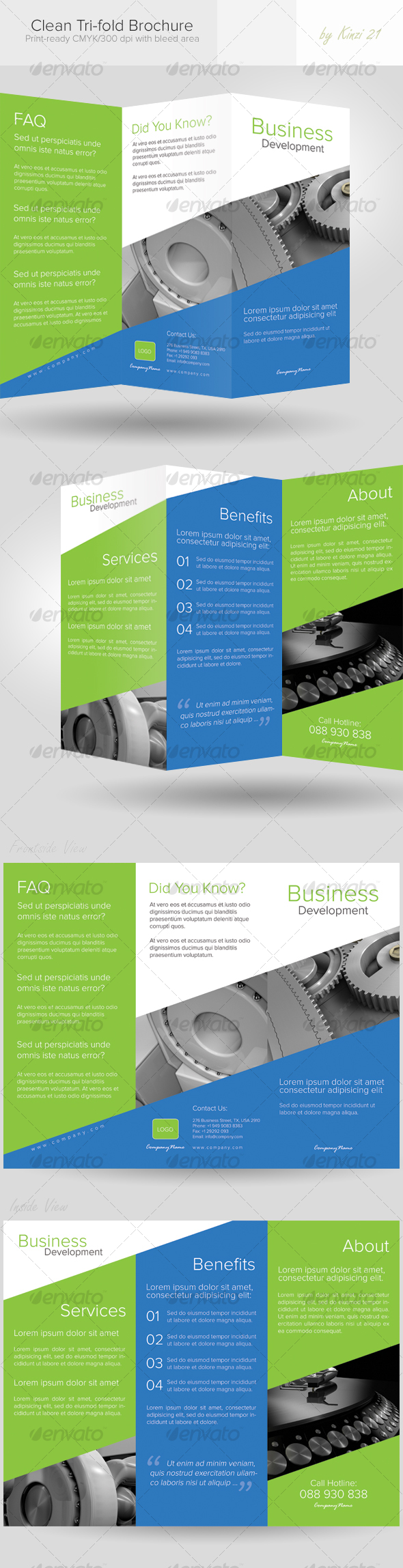 GraphicRiver Clean Tri-fold Brochure 115764 GraphicRiver Clean Tri-fold Brochure 115764