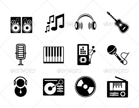 GraphicRiver Vector Music Icons 3281383 GraphicRiver Vector Music Icons 3281383