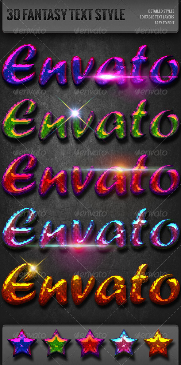 GraphicRiver Fantasy 3D Text Styles 3281958 GraphicRiver Fantasy 3D Text Styles 3281958