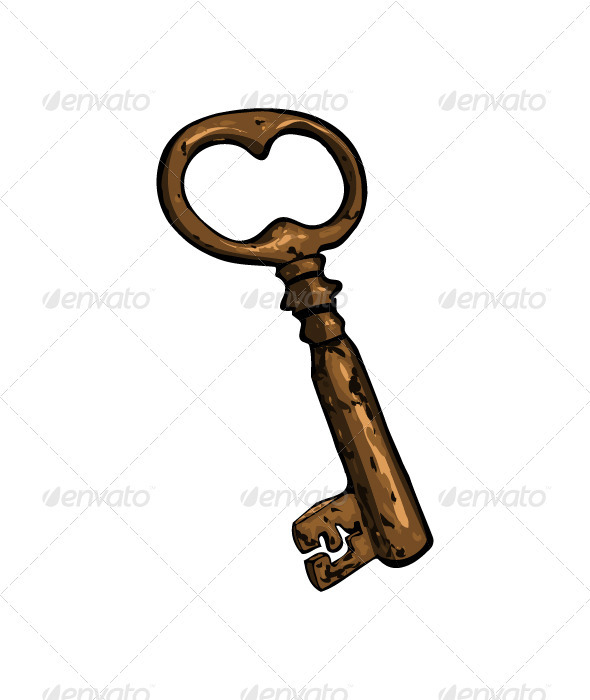 GraphicRiver Old rusty cartoon key 3284287 GraphicRiver Old rusty cartoon key 3284287