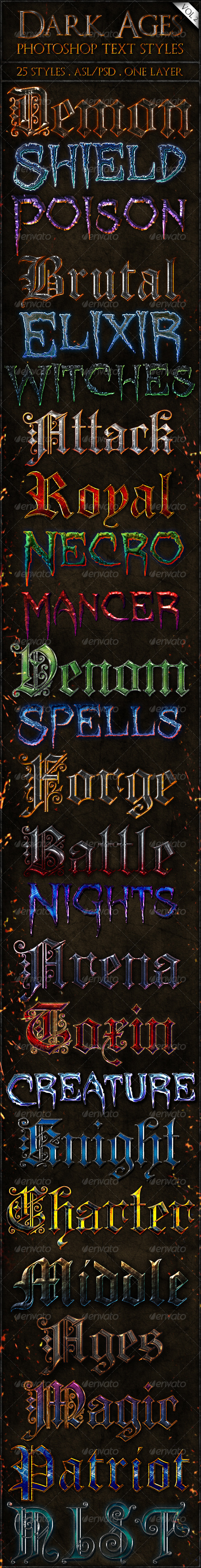 Dark Ages vol. 2 - Text Styles - Text Effects Actions