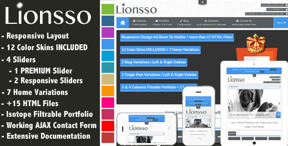 Lionsso - Responsive & Clean HTML5 Template - ThemeForest Item for Sale