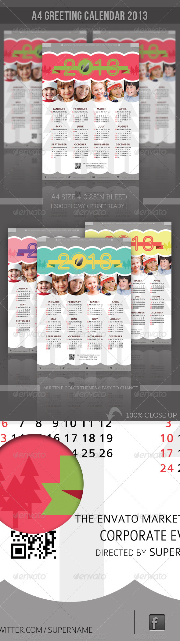 GraphicRiver Greeting A4 Calendar 3286925 GraphicRiver Greeting A4 Calendar 3286925