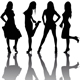 Silhouettes of four beautiful girls Silhouettes of four beautiful girls - GraphicRiver Item for Sale