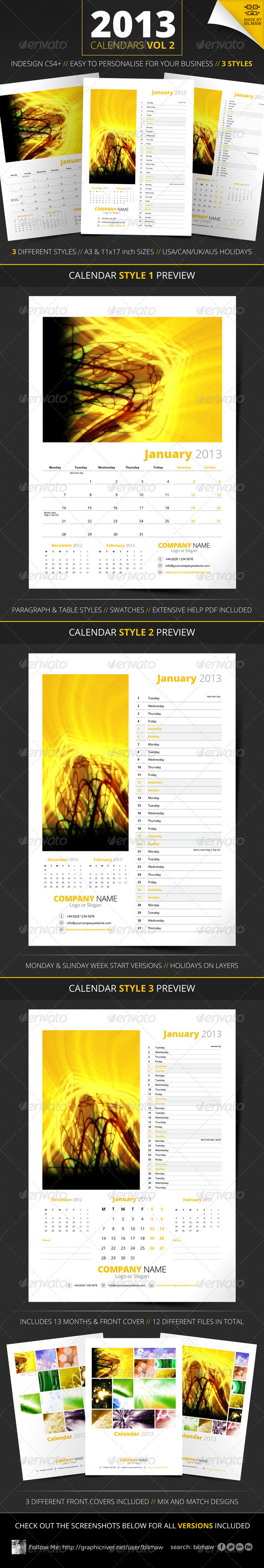 GraphicRiver 2013 Calendars Vol 2 3292460 GraphicRiver 2013 Calendars Vol 2 3292460