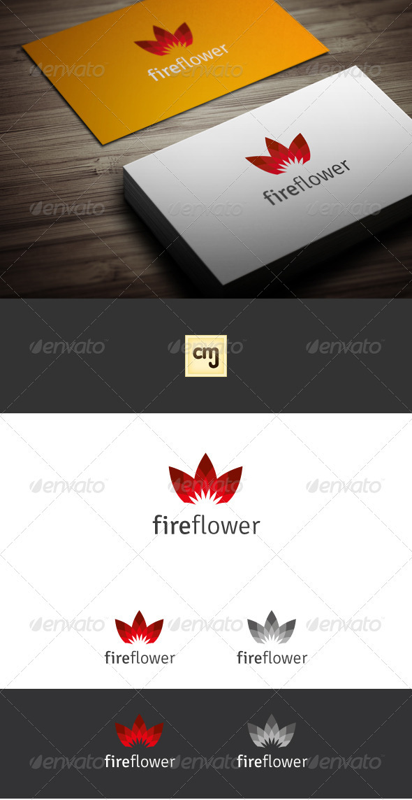 Fire Flower Logo Template - Nature Logo Templates