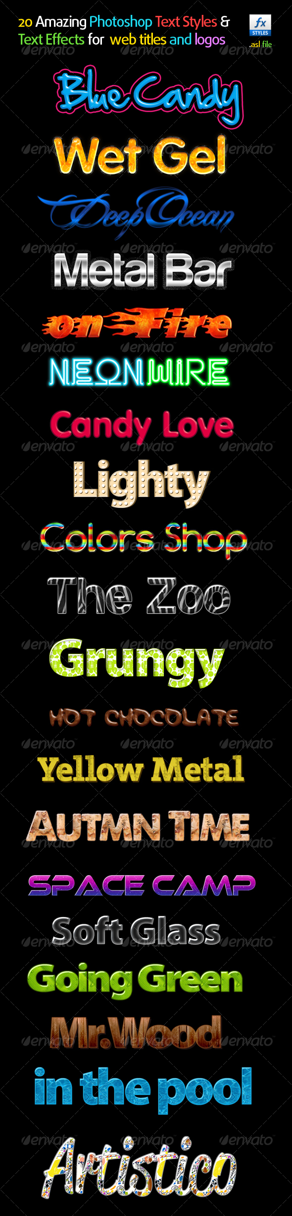 20 Amazing Photoshop Text Styles &Text Effects - Text Effects Styles
