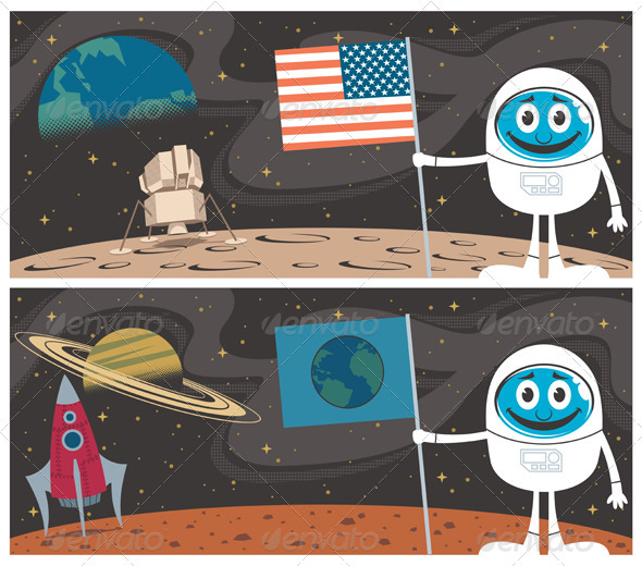 Space Scenes - Conceptual Vectors