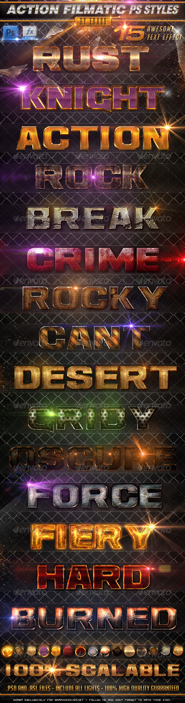 Action Filmatic Text Effects - PS Styles - Styles Photoshop
