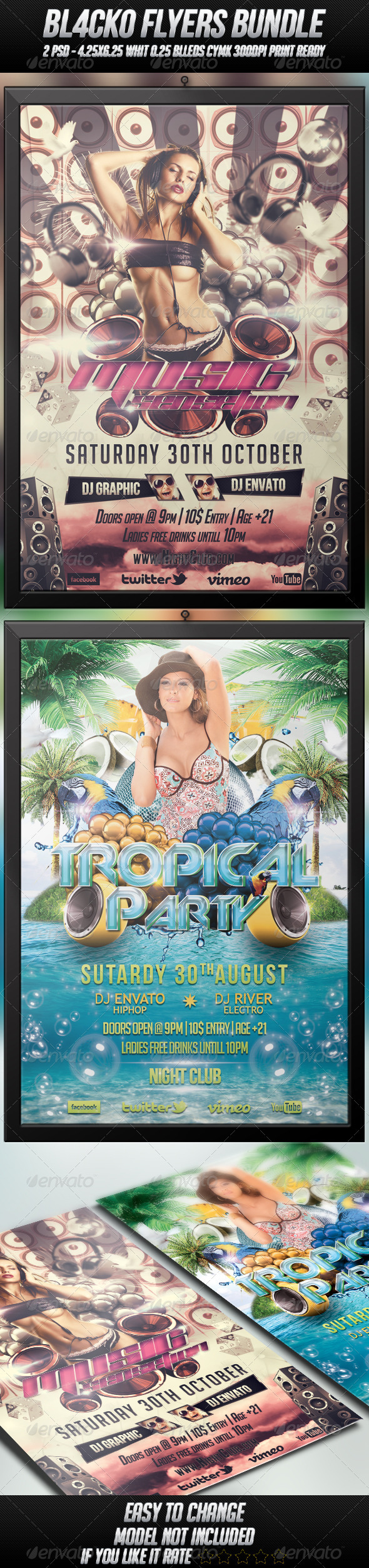 Bl4cko Flyers Bundle - Clubs & Parties Events