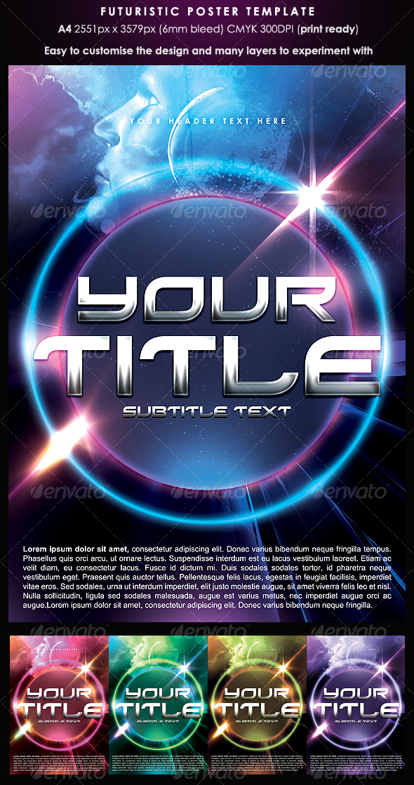 Futuristic Poster Template - Clubs & Parties Events