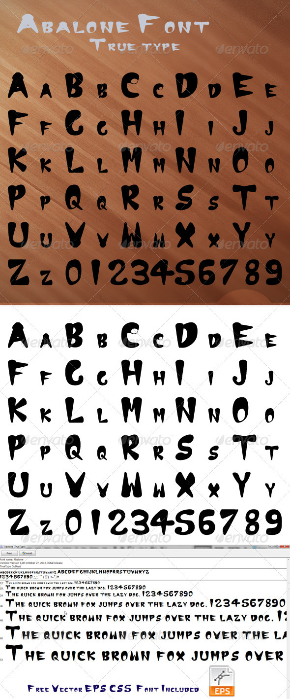 Abalone True Type Font - Graffiti Decorative