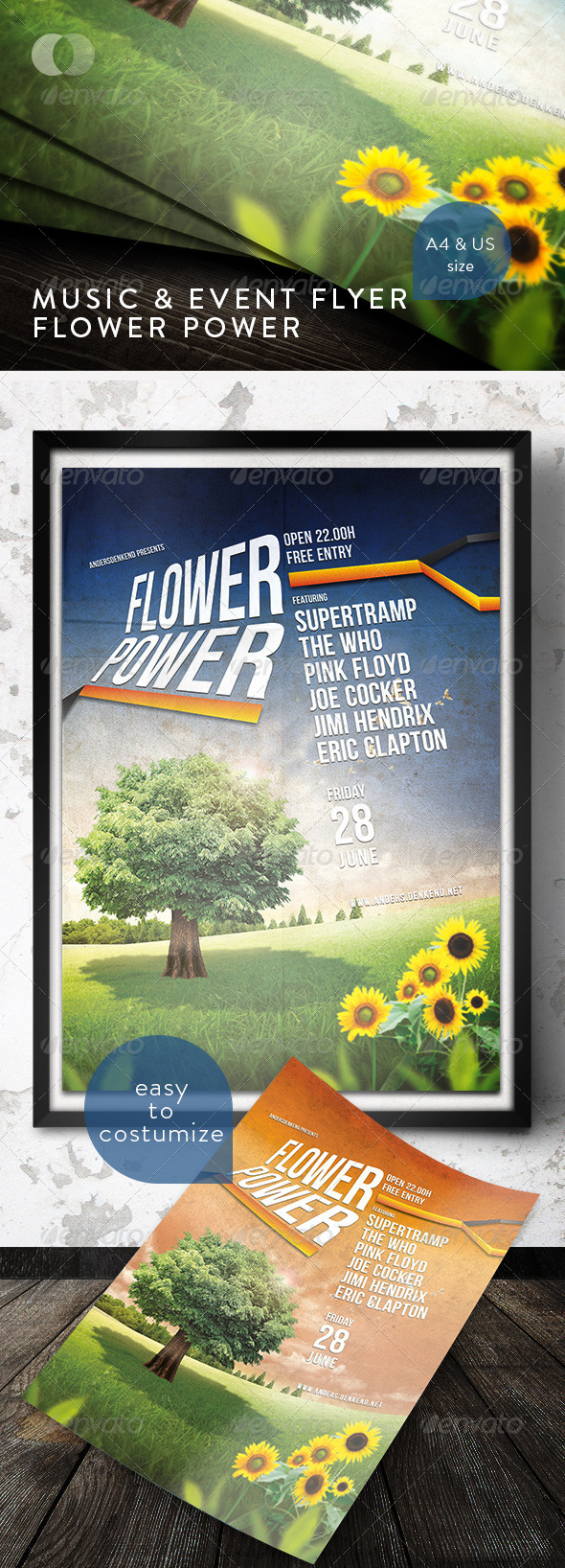Music & Event Flyer - Flower Power - Concerts Events