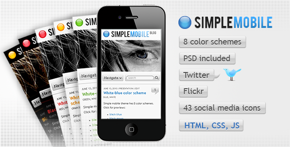Simple Mobile template - Mobile Site Templates