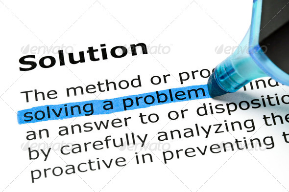 Solution with blue marker - Stock Photo - Images