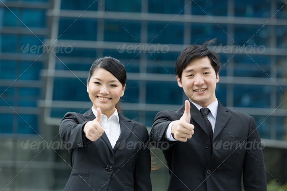 Happy Asian business team - Stock Photo - Images