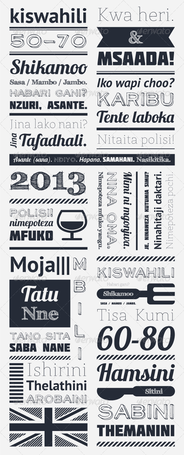 Typography with Elements of Infographics and Icons - Miscellaneous Vectors