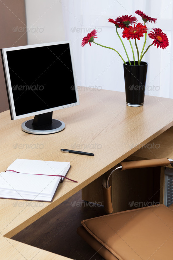 monitor on a desk