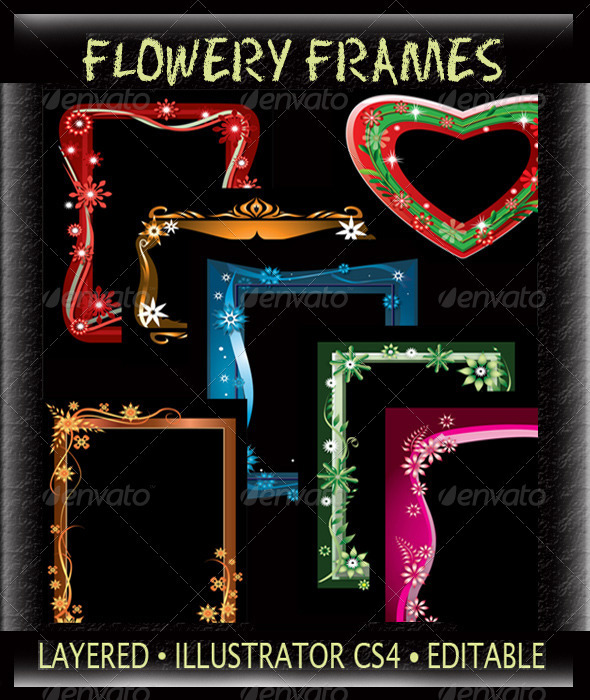GraphicRiver Flowery Frames 3308969 GraphicRiver Flowery Frames 3308969