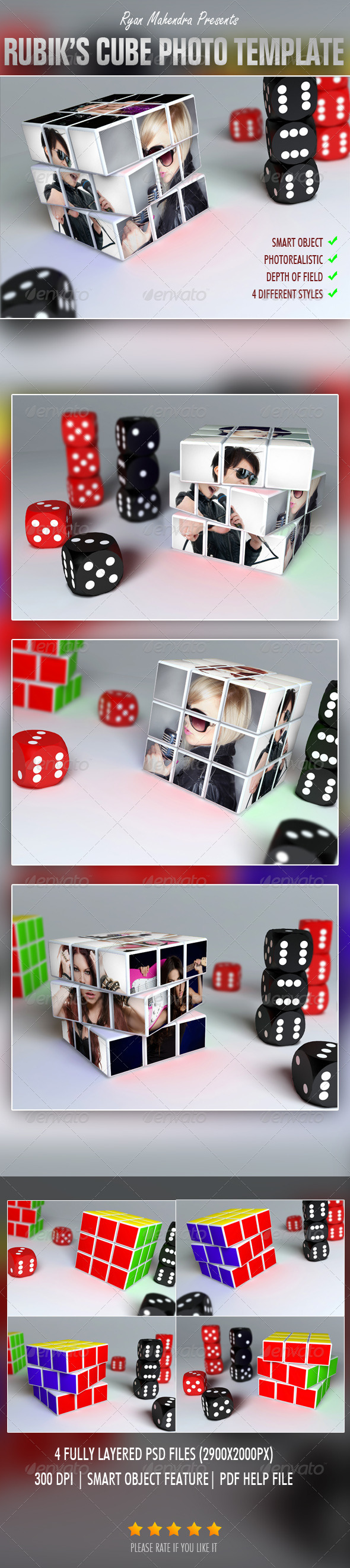Rubik's Cube Photo Template - Photo Templates Graphics
