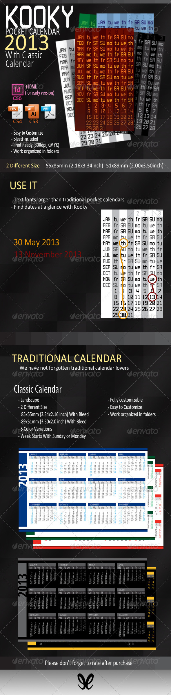 GraphicRiver Kooky&Classic Pocket Calendar 2013 3312747 GraphicRiver Kooky&Classic Pocket Calendar 2013 3312747