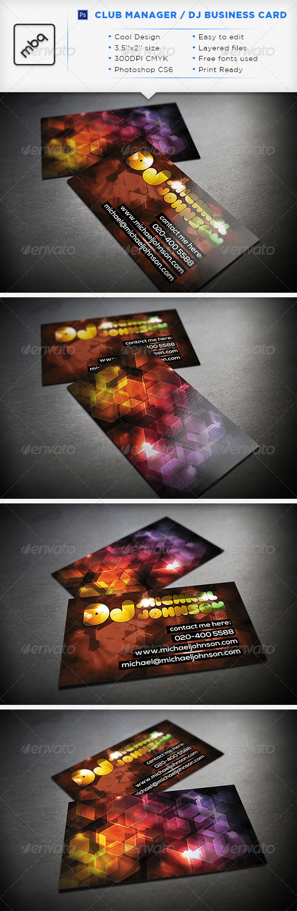 GraphicRiver Club Manager DJ Business Card 3312841 GraphicRiver Club Manager DJ Business Card 3312841