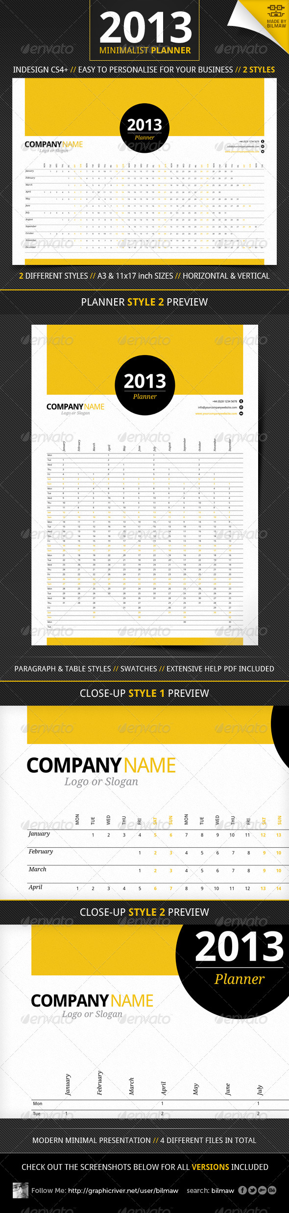  Minimalist Year Planner 