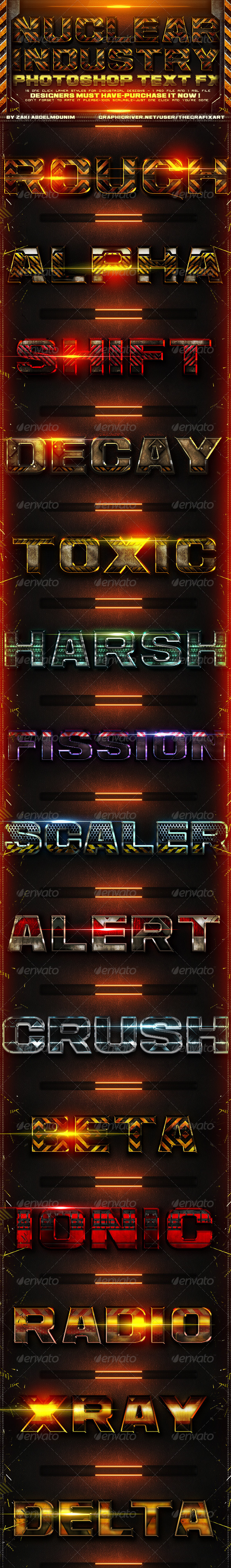 Nuclear Industry Layer Styles - Text Effects Styles