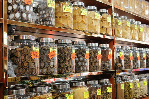 Dried abalone and fish maw - Stock Photo - Images