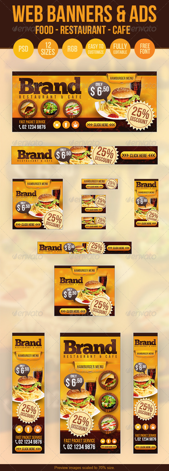 Food Web Banners & Advertise - PSD Templates - Banners & Ads Web Elements