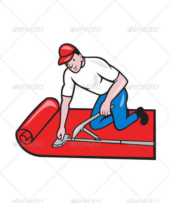 GraphicRiver Carpet Layer Fitter Worker Cartoon 3325888 GraphicRiver Carpet Layer Fitter Worker Cartoon 3325888