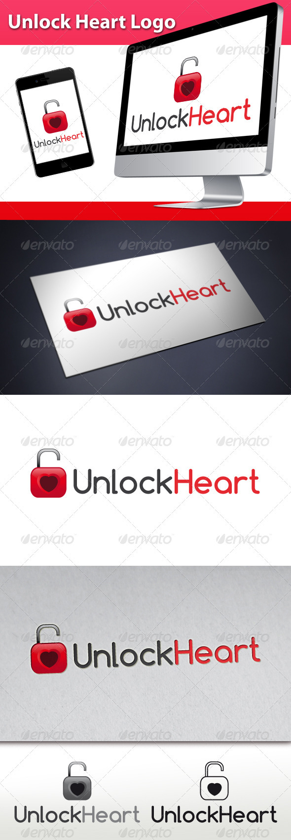 GraphicRiver Unlock Love Heart Logo 3320331 GraphicRiver Unlock Love Heart Logo 3320331