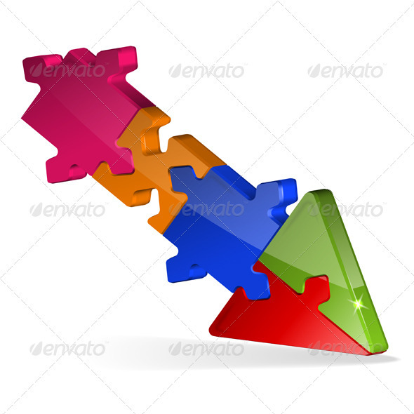 GraphicRiver 3D Puzzle Jigsaw Arrow 3329433 GraphicRiver 3D Puzzle Jigsaw Arrow 3329433