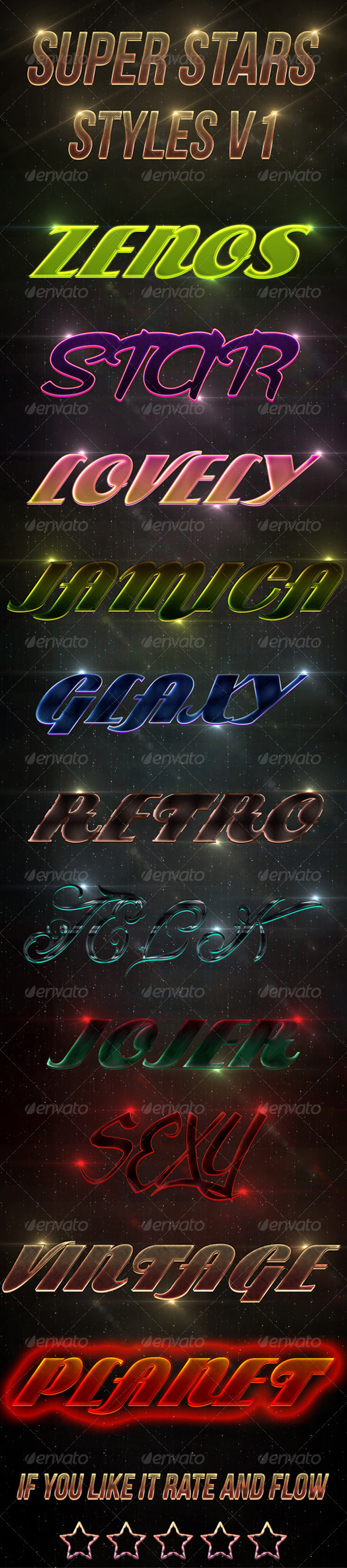 Super Stars Styles V1 - Text Effects Styles