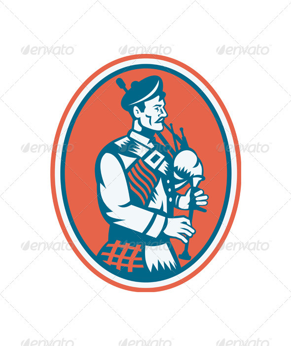 GraphicRiver Scotsman Scottish Bagpipes Retro 3331077 GraphicRiver Scotsman Scottish Bagpipes Retro 3331077