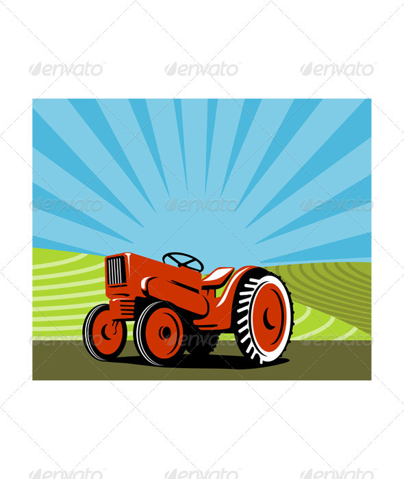 GraphicRiver Vintage Tractor Retro 3331258 GraphicRiver Vintage Tractor Retro 3331258