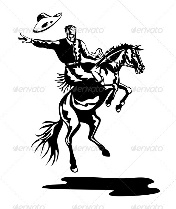 GraphicRiver Rodeo Cowboy Riding Bucking Bronco Horse 3331763 GraphicRiver Rodeo Cowboy Riding Bucking Bronco Horse 3331763