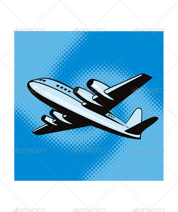 GraphicRiver Propeller Airplane Retro 3331774 GraphicRiver Propeller Airplane Retro 3331774