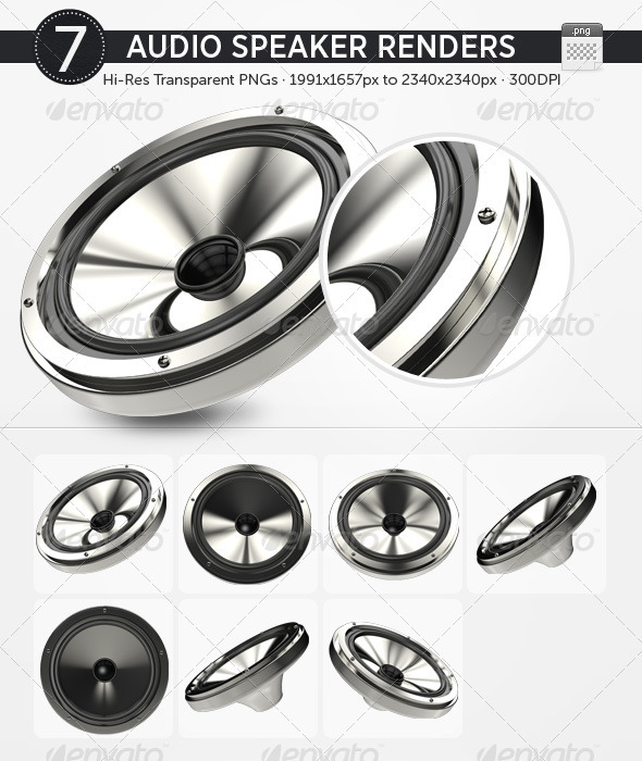 7 Audio Speaker Renders - Technology 3D Renders