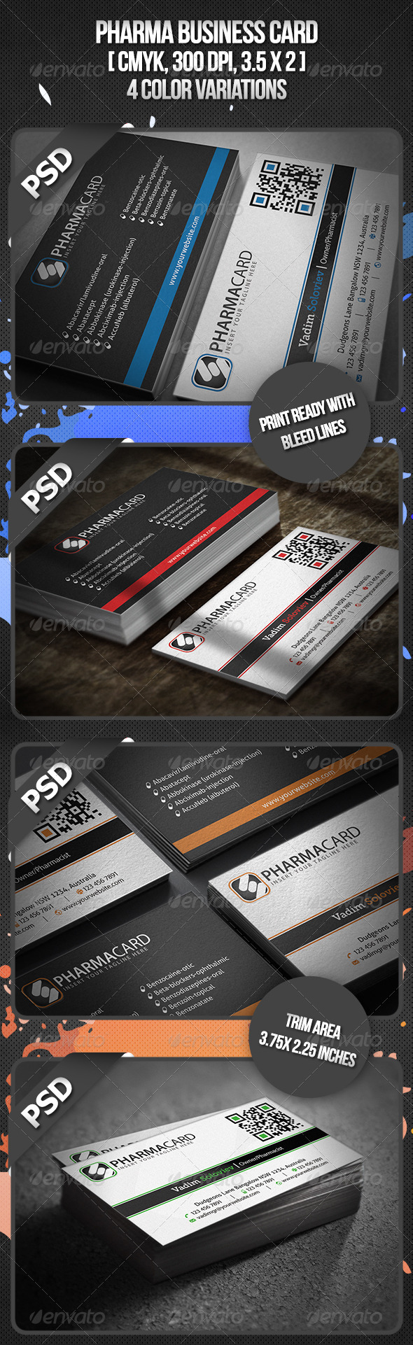 Pharma Business Card - Corporate Business Cards