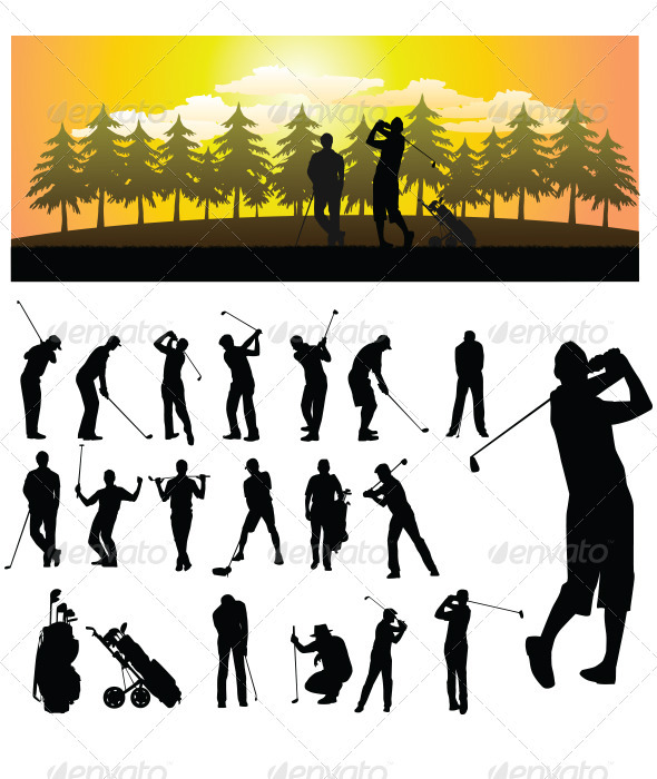 GraphicRiver Golf Silhouette 3337132 GraphicRiver Golf Silhouette 3337132