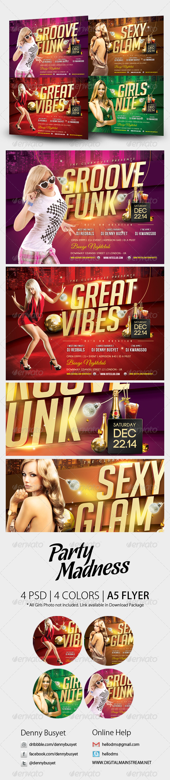Party Madness Nightclub Psd Flyer Template - Events Flyers