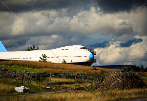 Airplane on Ground - Stock Photo - Images